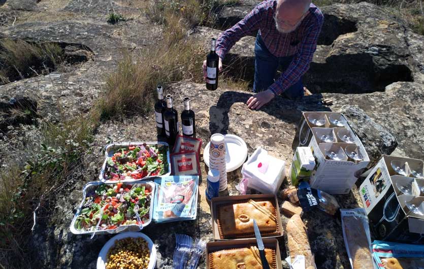 Picknick mit leckeren Speisen und Getränken