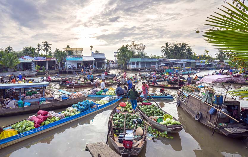 Schwimmender Markt Vietnam