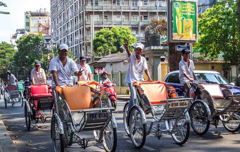 Fahrradrikschas in Ho Chi Minh Stadt